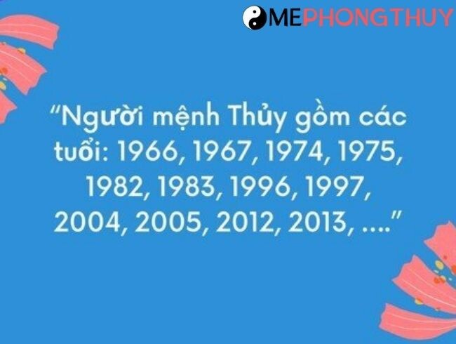 Mệnh Thủy sinh năm nào