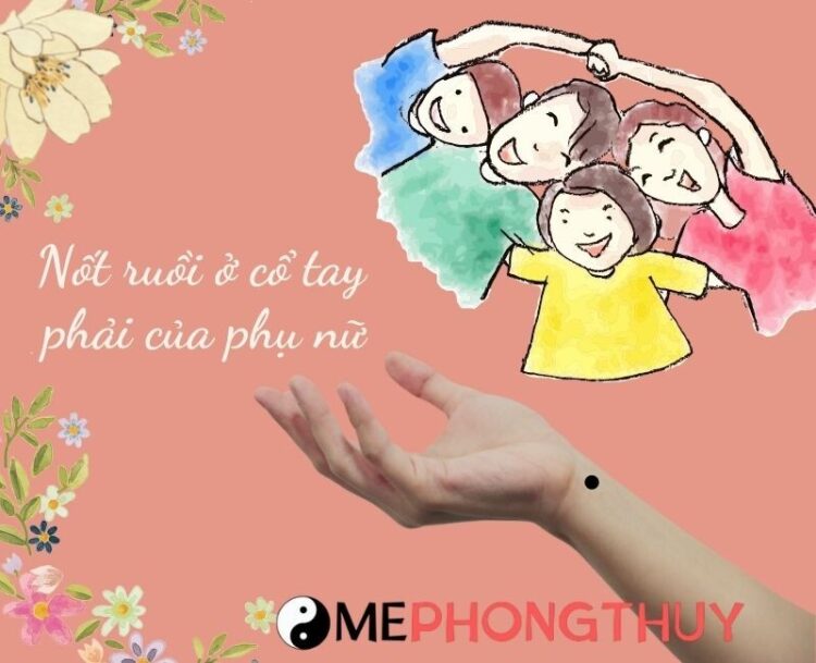 Nốt ruồi ở cổ tay phải