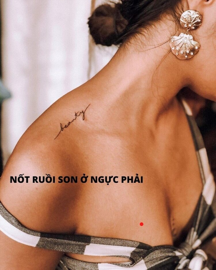 nốt ruồi son ở ngực phải