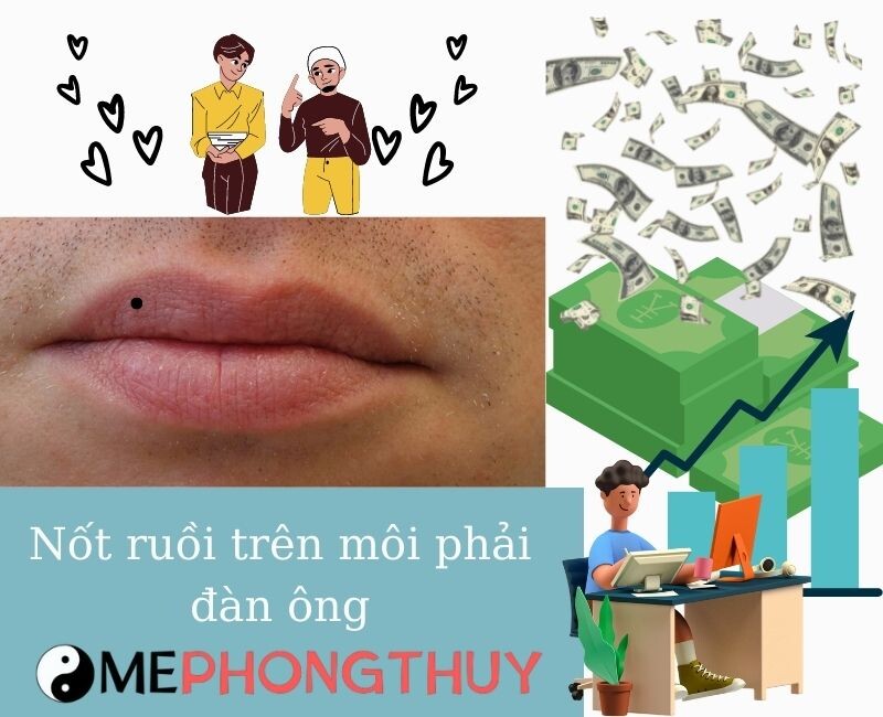 Nốt ruồi trên môi phải đàn ông