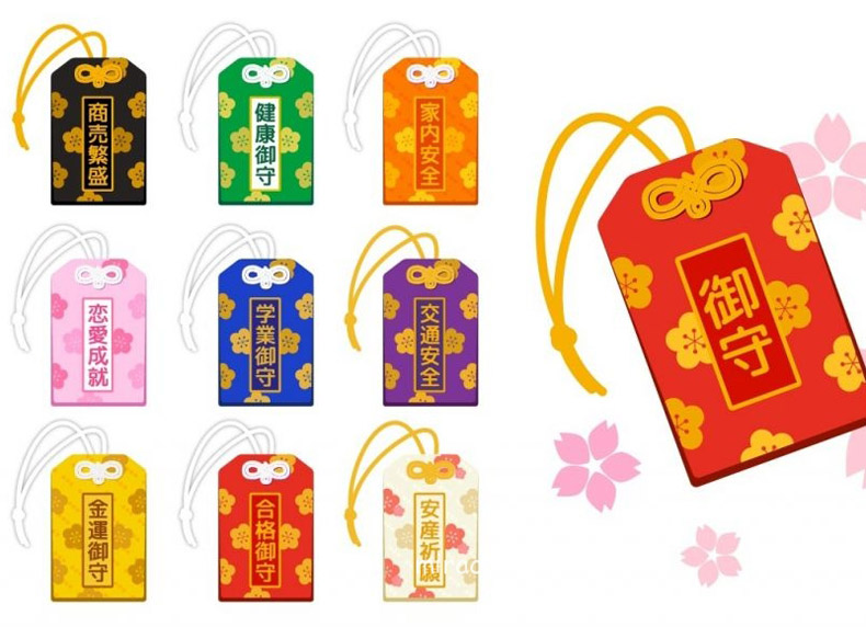 Các loại bùa may mắn Omamori chính và ý nghĩa của từng loại