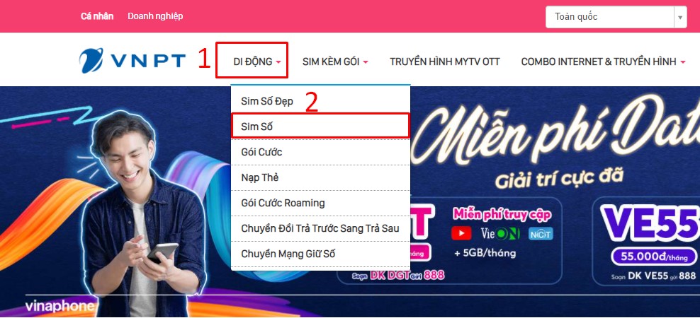 Hướng dẫn mua sim số 094 tại nhà