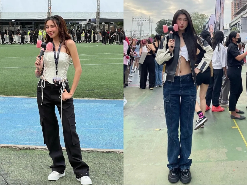 Áo cúp ngực phối quần cạp cao đi xem ca nhạc