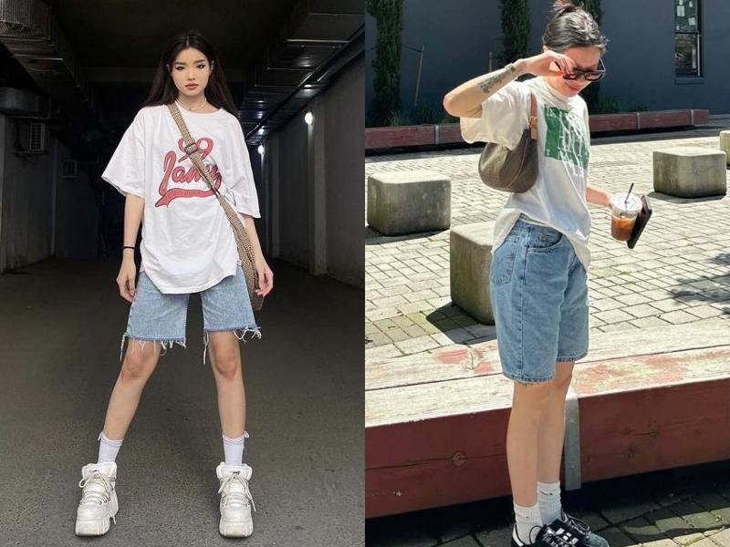 Đi concert mặc gì? Phối áo thun và quần short năng động